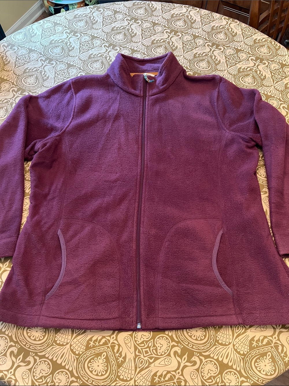 Woolrich Full-Zip Teddy Jacket in Purple/Maroon